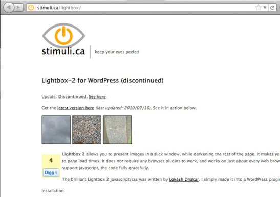 Plugin Lightbox 2 para WordPress